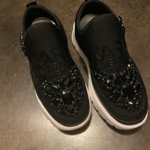Karl Lagerfeld Paris Embellished Color Block Slip on Sneakers